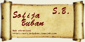 Sofija Buban vizit kartica